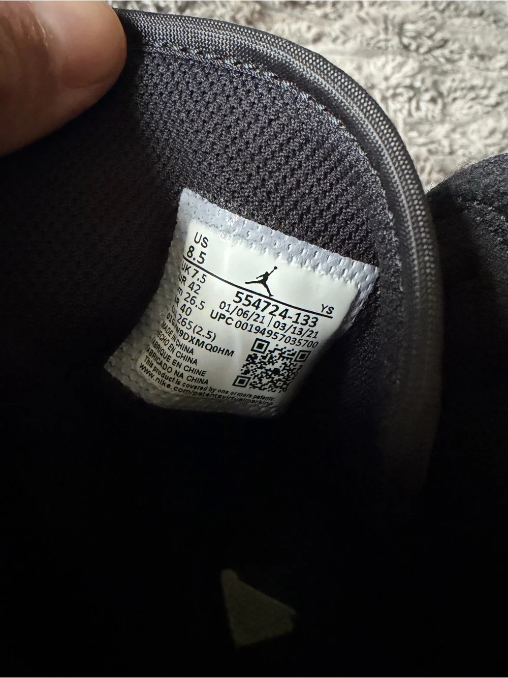 Nike Black and White Jordan High-Top Sneaker